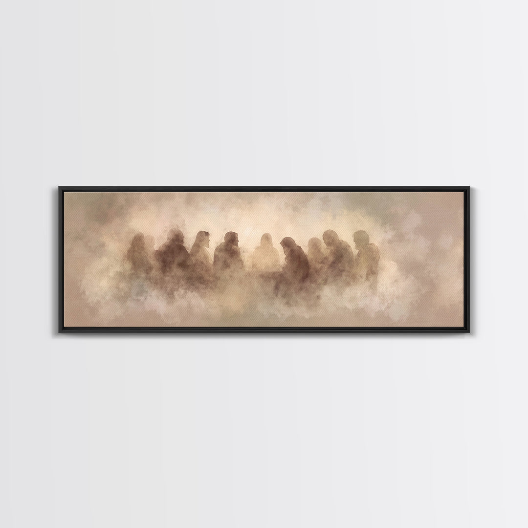 Clouds Of Fellowship – Framed Canvas Print – Christian Wall Art – Jesus Painting – Christian Art Canvas – Panoramic Art – Christian Christm