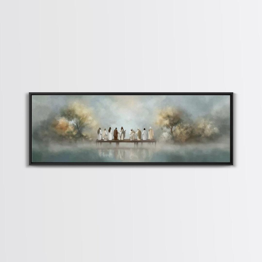 Dawn Of Promise, Framed Canvas Print, Christian Art Canvas, Jesus Painting, Christian Wall Art, Panoramic Wall Art, Modern Christian Art