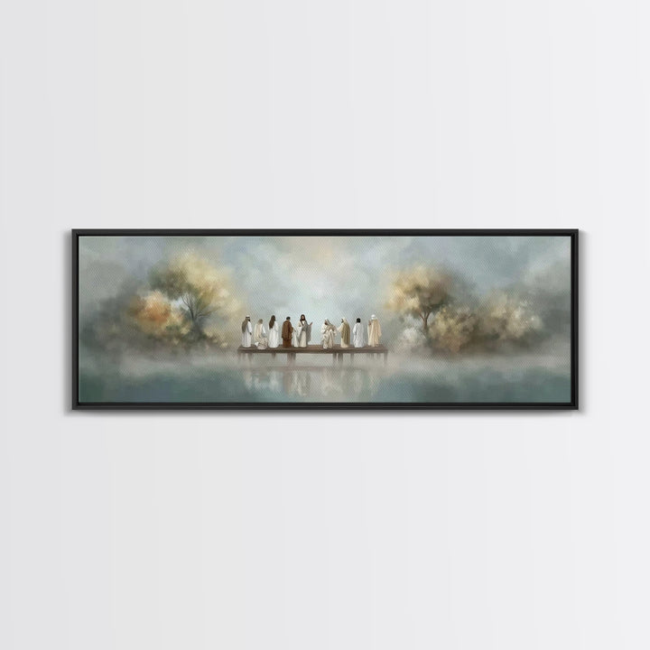 Dawn Of Promise, Framed Canvas Print, Christian Art Canvas, Jesus Painting, Christian Wall Art, Panoramic Wall Art, Modern Christian Art