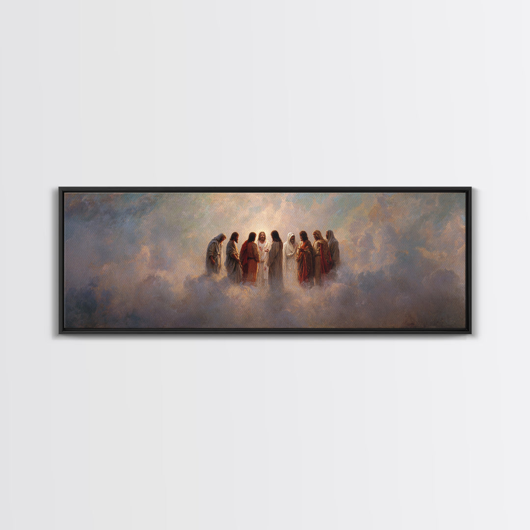 Circle Of Light – Framed Canvas Print – Christian Art Canvas – Christian Wall Art – Jesus Painting – Panoramic Print – Large Christian Pain
