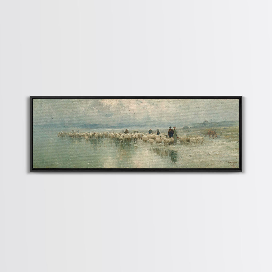 Desert Caravan Grace – Framed Canvas Print – Christian Wall Art – Panoramic Print – Christian Art Canvas – Christian Christmas Art – Jesus