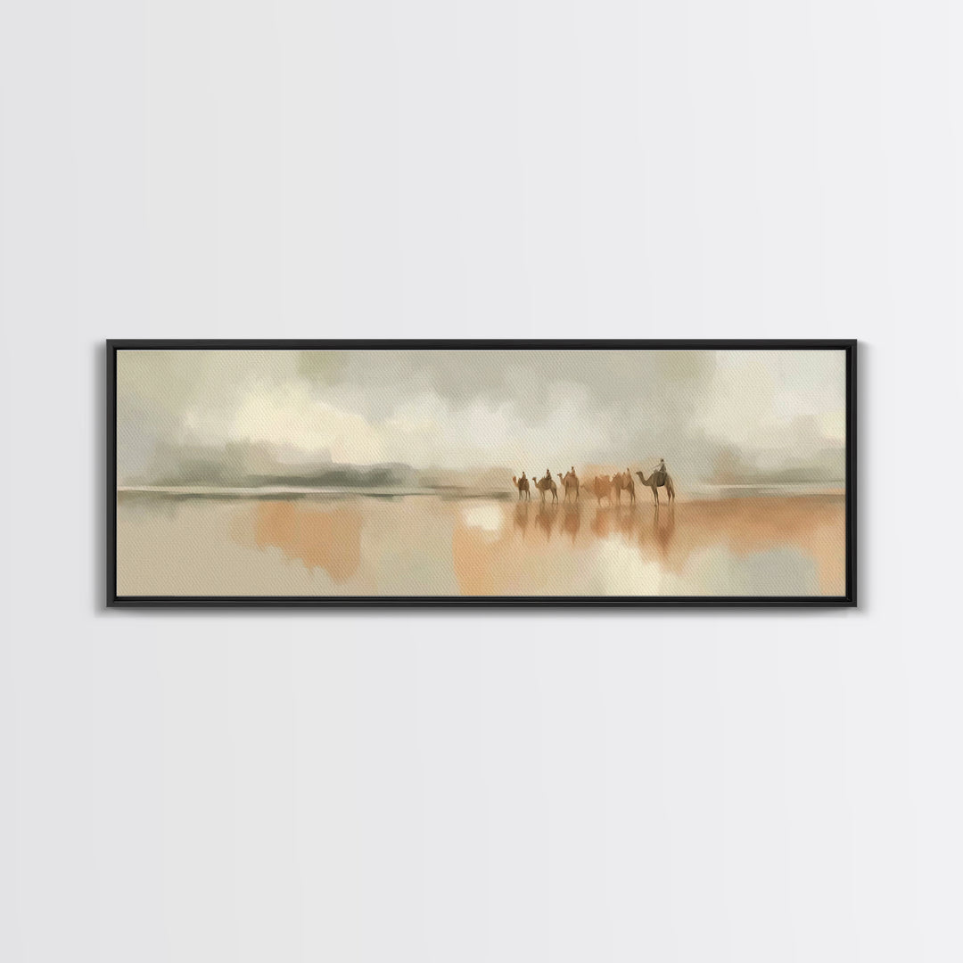Three Seekers Plain, Framed Canvas Print, Christian Wall Art, Panoramic Art, Christian Art Canvas, Christian Painting, Christian Christmas