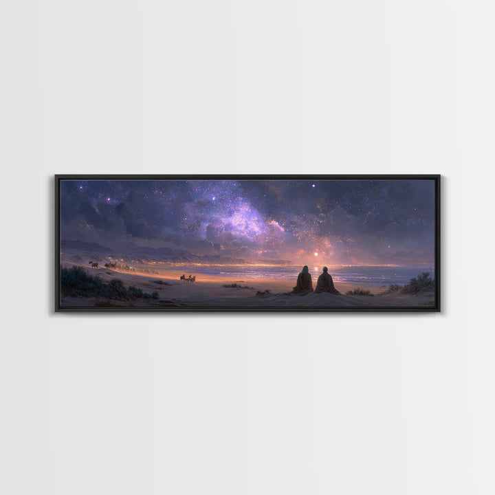 Twilight Wonder Sky, Framed Canvas Print, Panoramic Art, Christian Wall Art, Christian Art Canvas, Jesus Christmas Art, Modern Christian Ar
