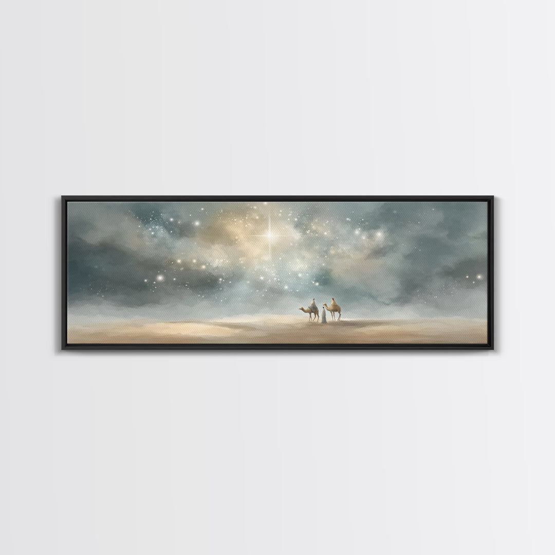 Heaven’s Bright Signal – Framed Canvas Print – Panoramic Art – Christian Wall Art – Christian Art Canvas – Jesus Christmas Art – Christian