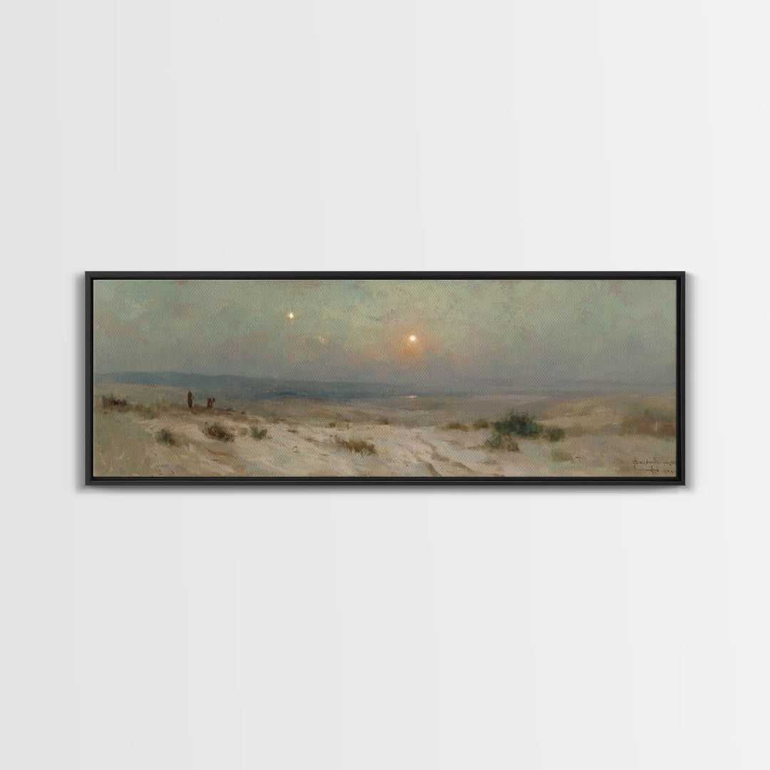 Hills of Holy Light, Framed Canvas Print, Panoramic Art, Christian Christmas Art, Christian Wall Art, Christian Art Canvas, Jesus Painting