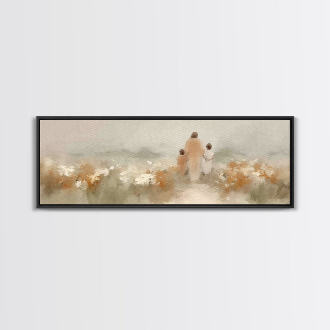 Fields of Mercy, Framed Canvas Print, Extra Wide Art, Christian Art, Jesus Painting Canvas, Christian Christmas Decor, Modern Christian Art