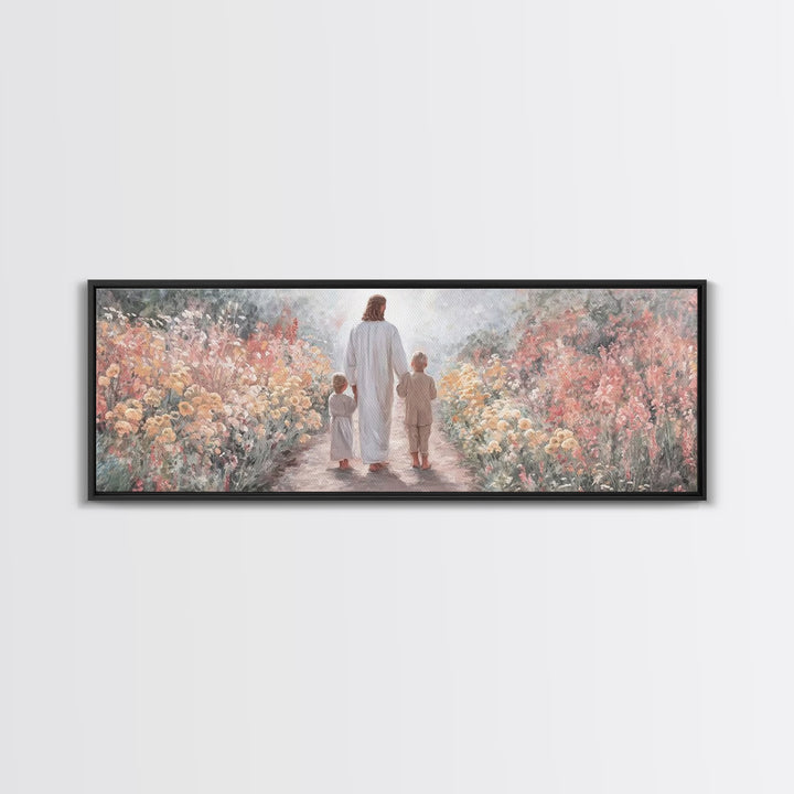Path of Gentle Light – Framed Canvas Print – Panoramic Print – Christian Wall Art – Jesus Art Print – Christian Christmas Art – Christian D
