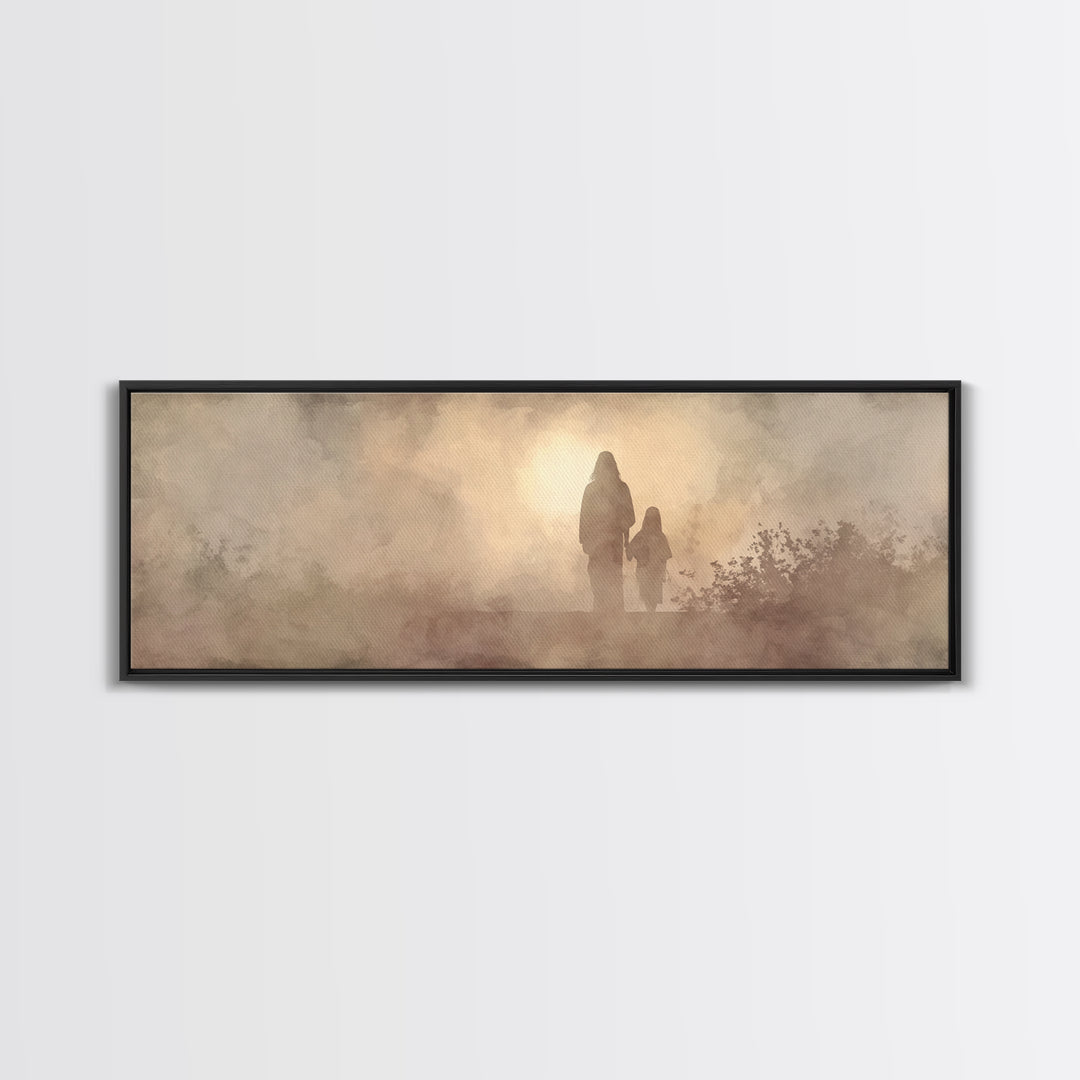 Guiding Light Peace, Framed Canvas Print, Panoramic Print, Christian Art Canvas, Jesus Painting, Christian Christmas Decor, Modern Christia