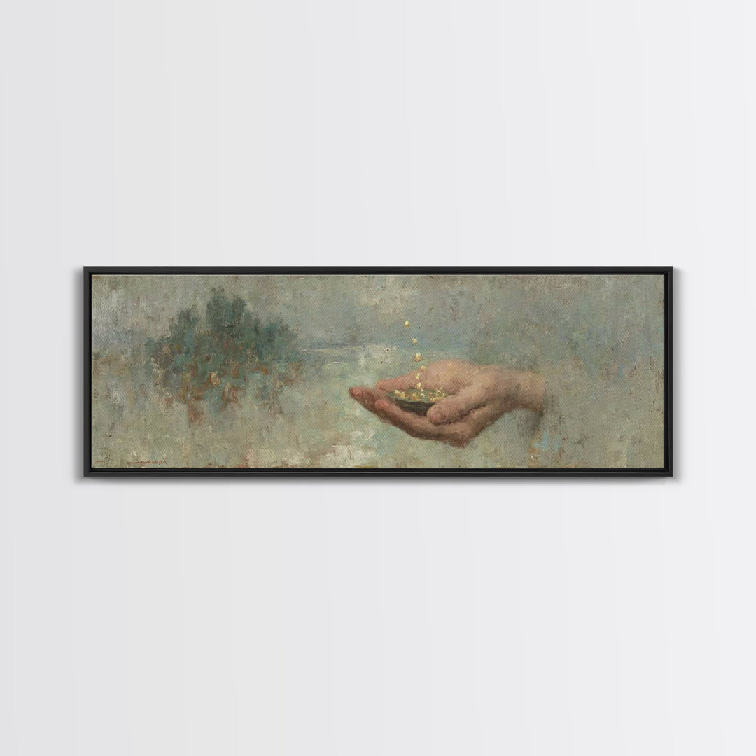 Heaven’s Provision, Framed Canvas Print, Panoramic Print, Christian Art Canvas, Jesus Painting, Christian Art Work, Christian Christmas Dec