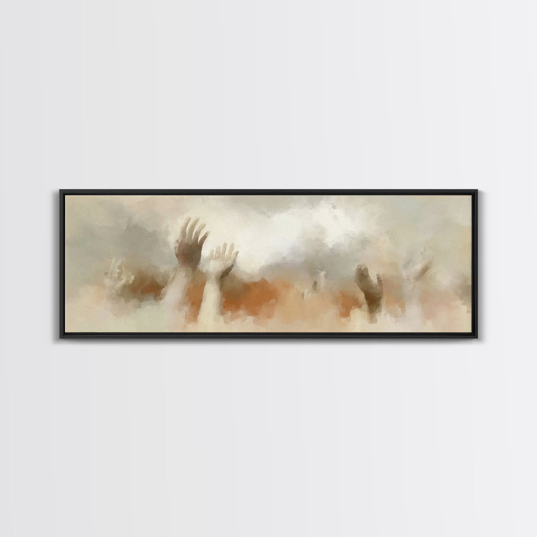 Rising Praise, Framed Canvas Print, Panoramic Art, Christian Wall Art, Christian Art Canvas, Christian Gift Ideas, Subtle Christian Art