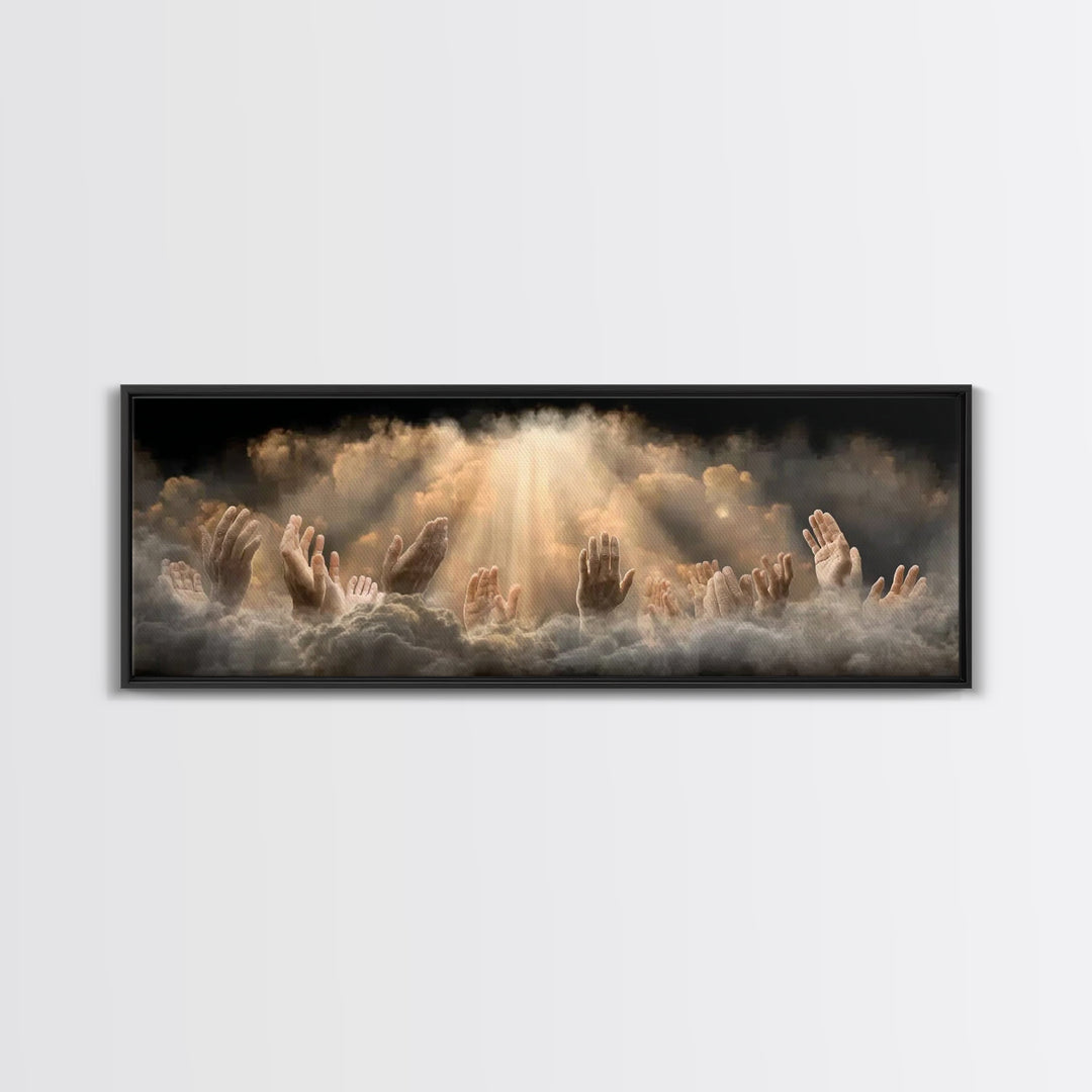 Heavenward Praise – Framed Canvas Print – Christian Wall Art – Panoramic Art – Christian Art Canvas – Jesus Painting – Christian Decor