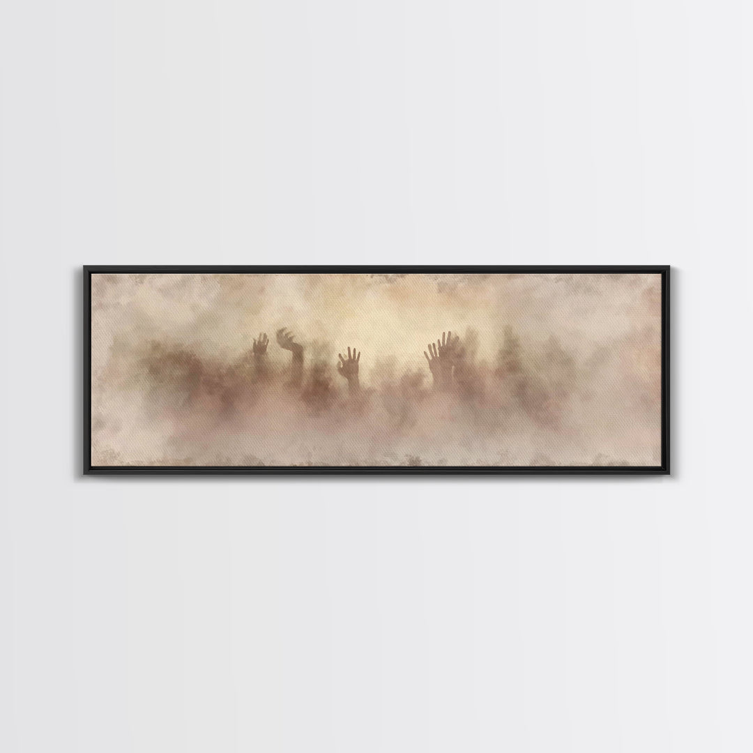 Rising In Faith | Framed Canvas Print | Christian Wall Art | Panoramic Painting | Christian Art Work | Jesus Painting | Christian Decor