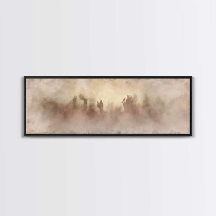 Rising In Faith | Framed Canvas Print | Christian Wall Art | Panoramic Painting | Christian Art Work | Jesus Painting | Christian Decor
