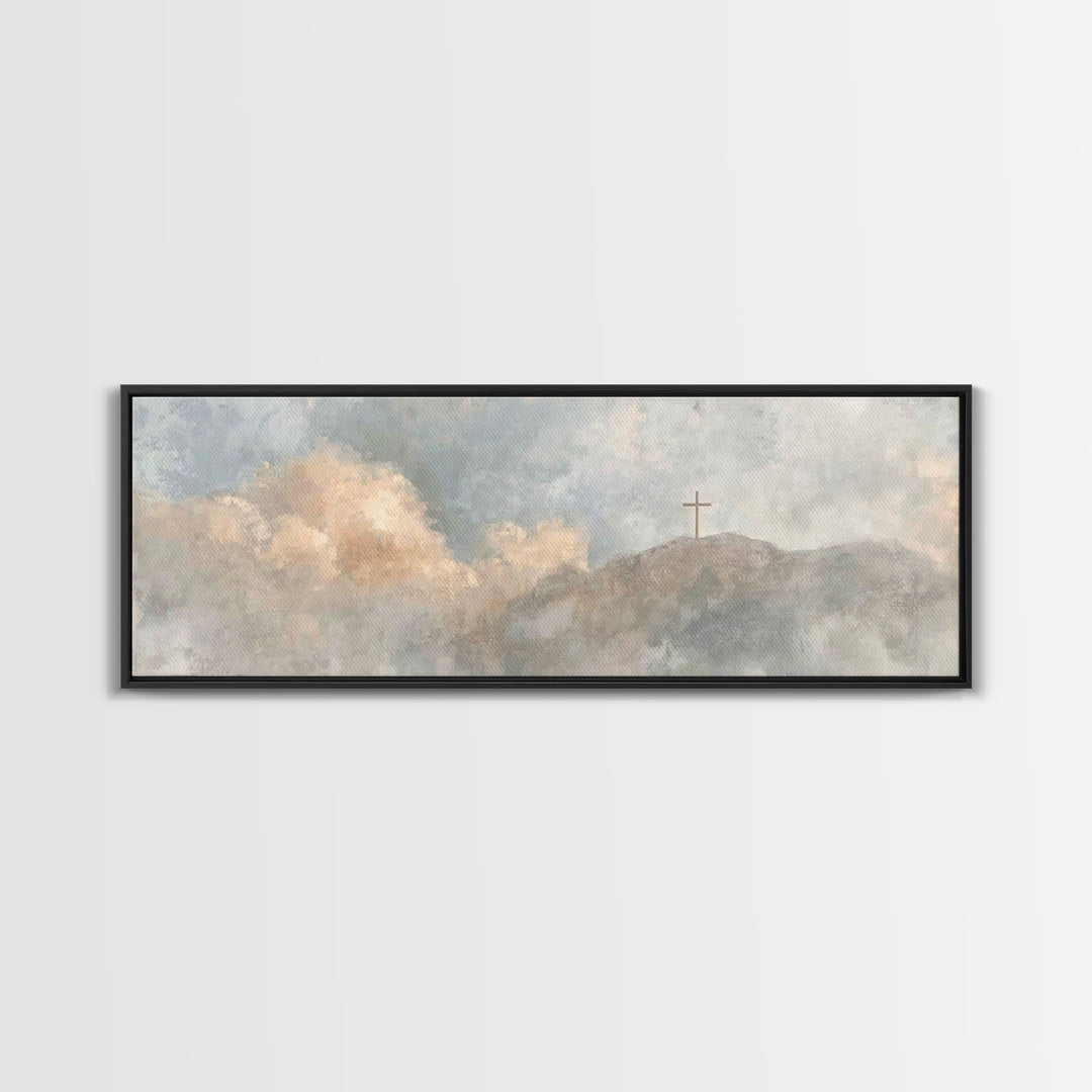 Triumphant Dawn - Framed Canvas Print - Christian Wall Art - Panoramic Art - Christian Art Canvas - Modern Christian Painting - Christian D