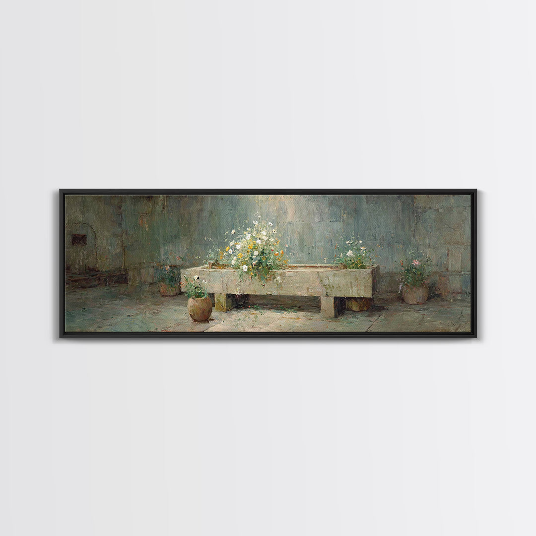 Garden Of Hope - Framed Canvas Print - Christian Art Prints - Panoramic Frame - Christian Decor - Christmas Art