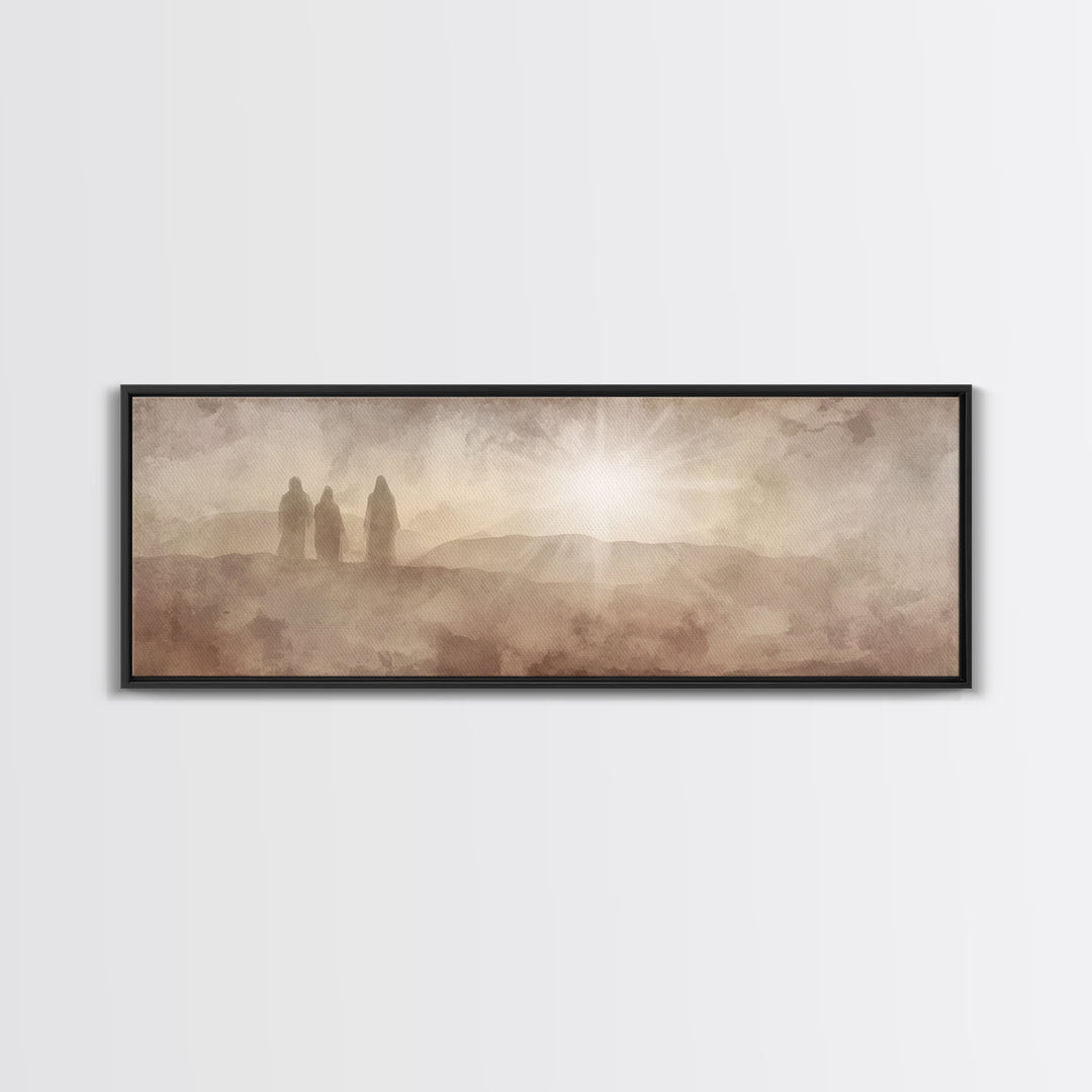 Desert Disciples – Framed Canvas Print – Panoramic Wall Art – Christian Art – Christian Art Canvas – Christian Painting – Unique Christian