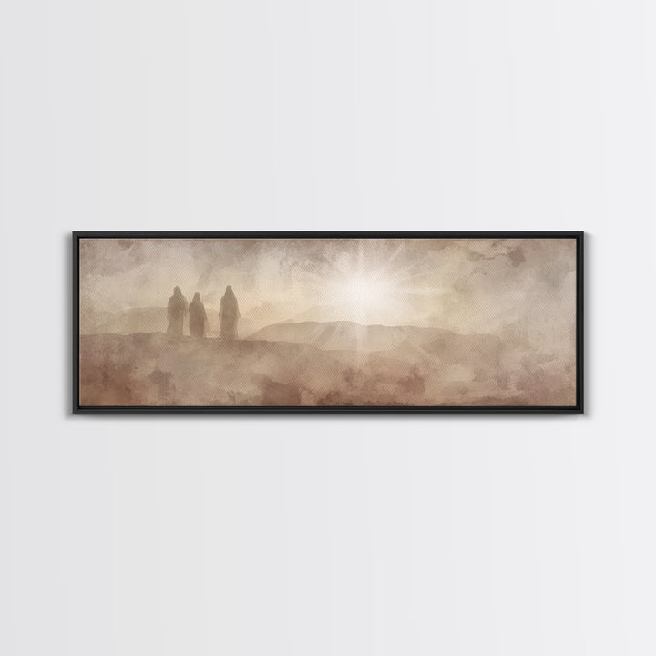 Desert Disciples – Framed Canvas Print – Panoramic Wall Art – Christian Art – Christian Art Canvas – Christian Painting – Unique Christian