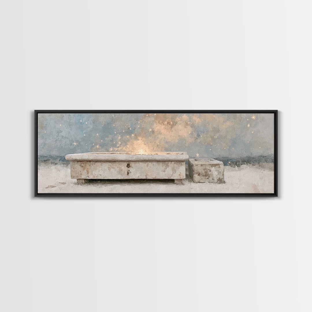 Blessings Of The Shore – Framed Canvas Print – Jesus Painting – Panoramic Art – Christian Wall Art – Christian Art Canvas