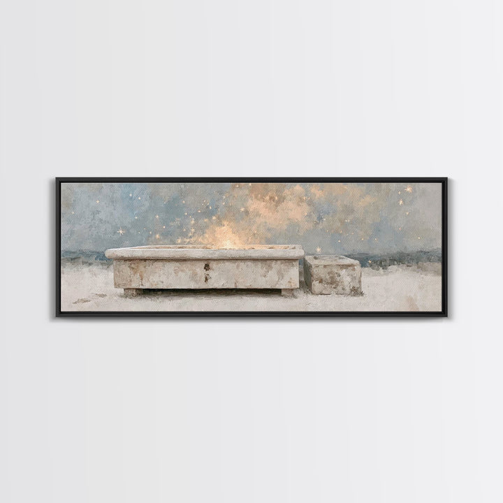 Blessings Of The Shore – Framed Canvas Print – Jesus Painting – Panoramic Art – Christian Wall Art – Christian Art Canvas