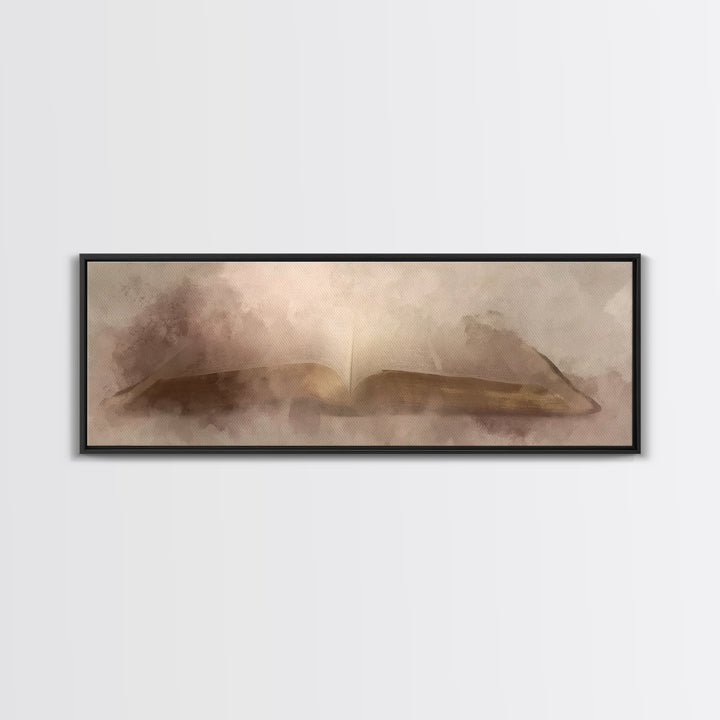 Living Word Glory, Framed Canvas Print, Panoramic Painting, Christian Art, Christian Art Canvas, Christian Wall Art, Christian Art Print