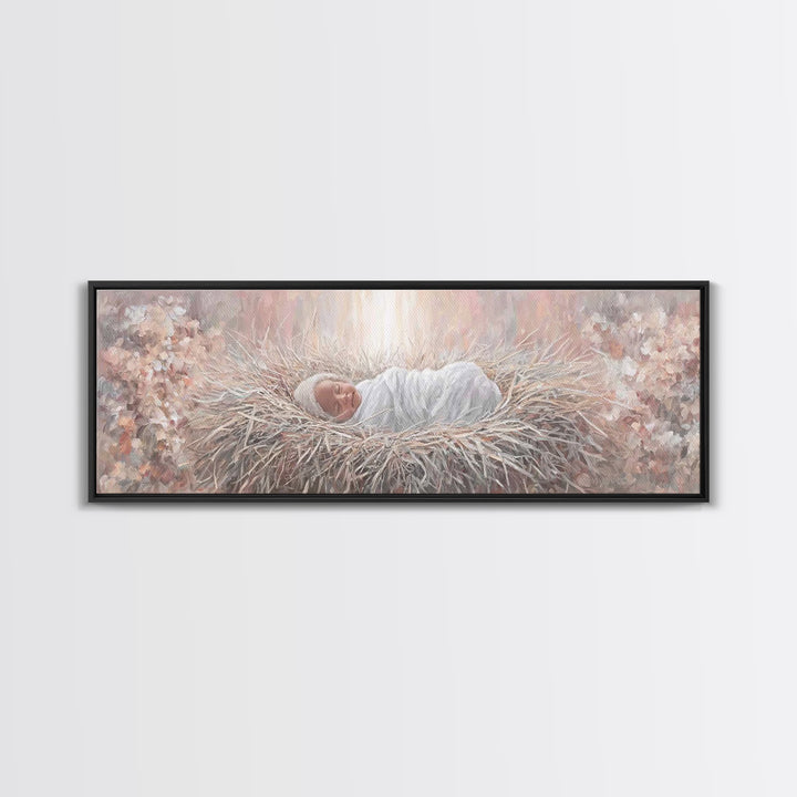 Heavenly Dawn Light – Framed Canvas Print – Christian Wall Art – Christian Art Canvas – Jesus Christmas Art – Panoramic Art – Christian Dec