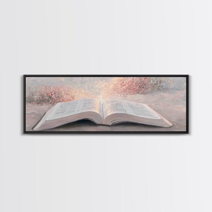 Blossoms Of Faith – Framed Canvas Print – Christian Wall Art – Christian Art Canvas – Panoramic Wall Art – Christian Painting – Christmas A