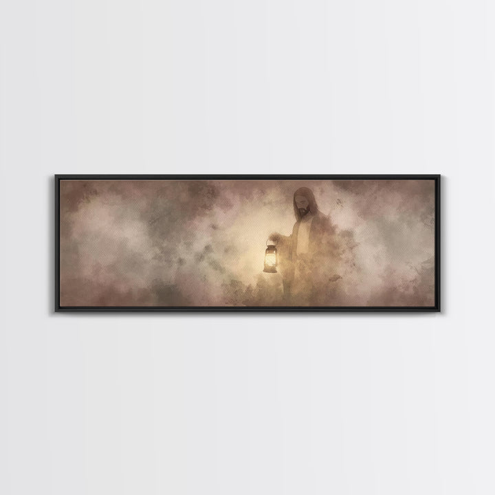 Guiding Night Hope | Framed Canvas Print | Panoramic Wall Art | Christian Art Canvas | Jesus Painting | Christian Decor | Christmas Art | C