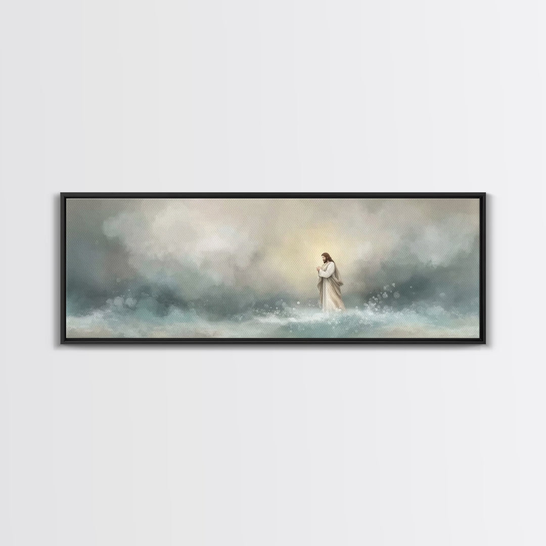Heaven’s Horizon | Framed Canvas Print | Panoramic Art | Christian Art Canvas | Christian Wall Art | Jesus Painting | Christian Christmas A