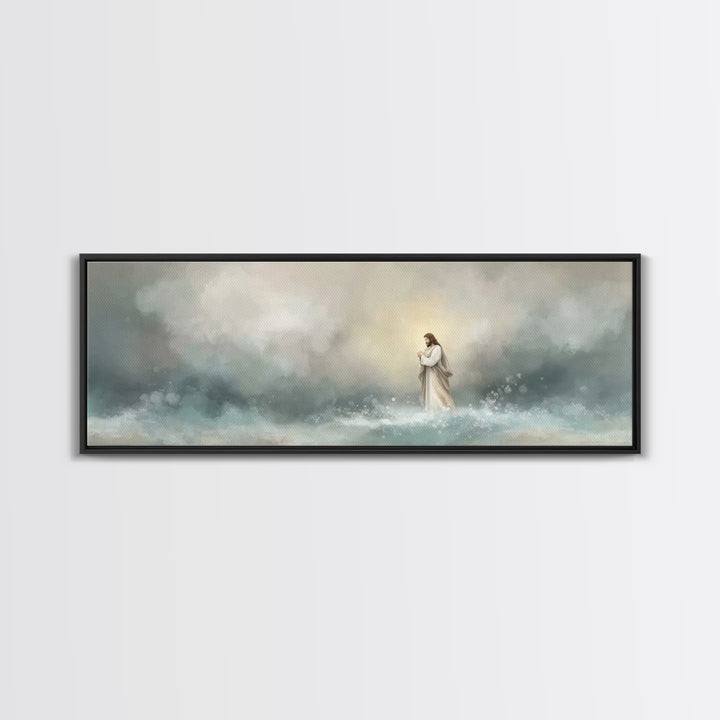 Heaven’s Horizon | Framed Canvas Print | Panoramic Art | Christian Art Canvas | Christian Wall Art | Jesus Painting | Christian Christmas A