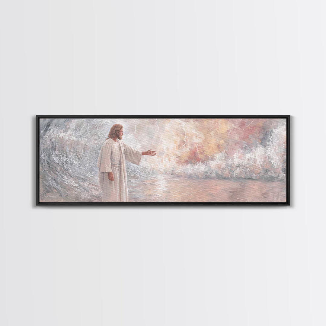 Light Of Hope – Framed Canvas Print – Panoramic Painting – Christian Art Canvas – Christian Wall Art – Jesus Painting – Subtle Christian Ar