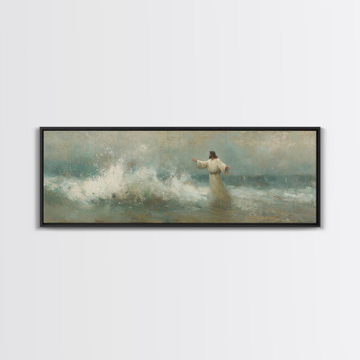 Holy Wonder, Framed Canvas Print, Panoramic Frame, Christian Wall Art, Jesus Painting, Christian Art Print, Christian Christmas Art