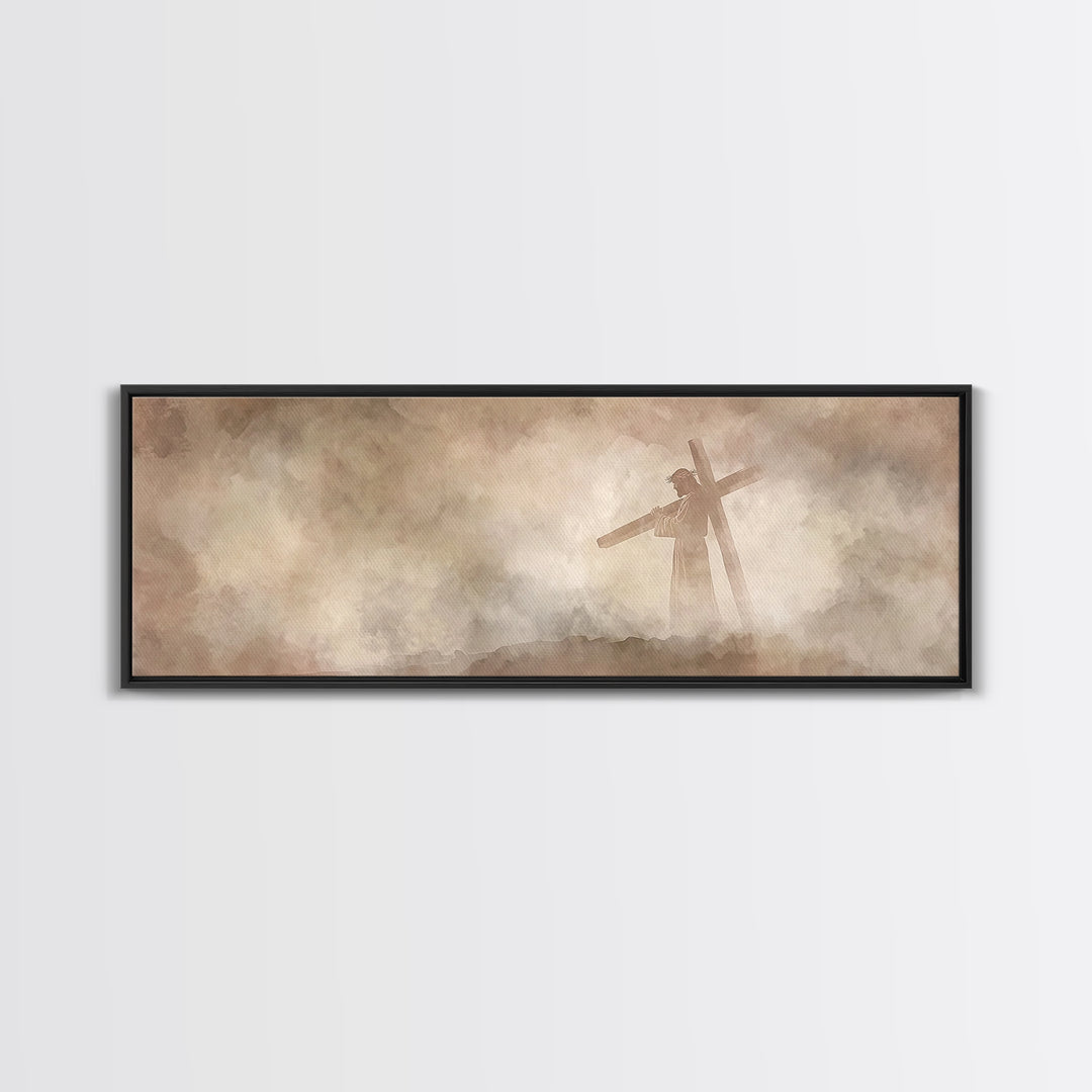 Path Of Mercy – Framed Canvas Print – Panoramic Print – Christian Art – Jesus Painting – Modern Christian Art – Christian Wall Art