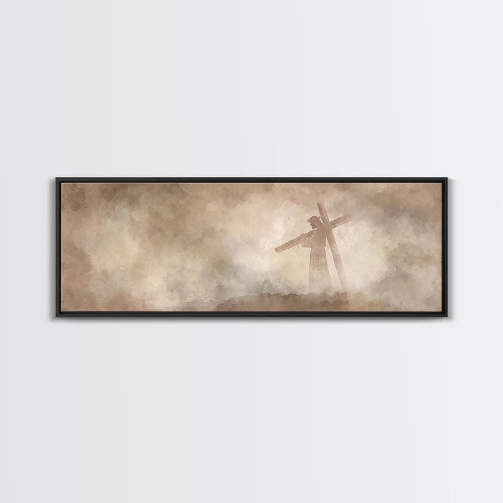 Path Of Mercy – Framed Canvas Print – Panoramic Print – Christian Art – Jesus Painting – Modern Christian Art – Christian Wall Art