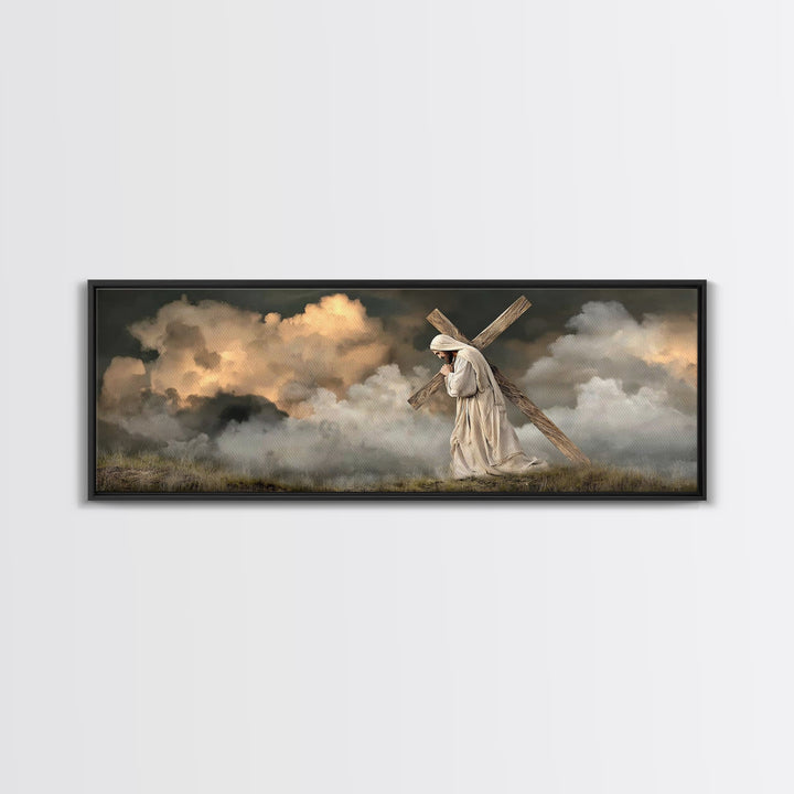 Path Of Mercy – Framed Canvas Print – Christian Wall Art – Jesus Painting – Panoramic Art – Christian Art Canvas – Christian Decor