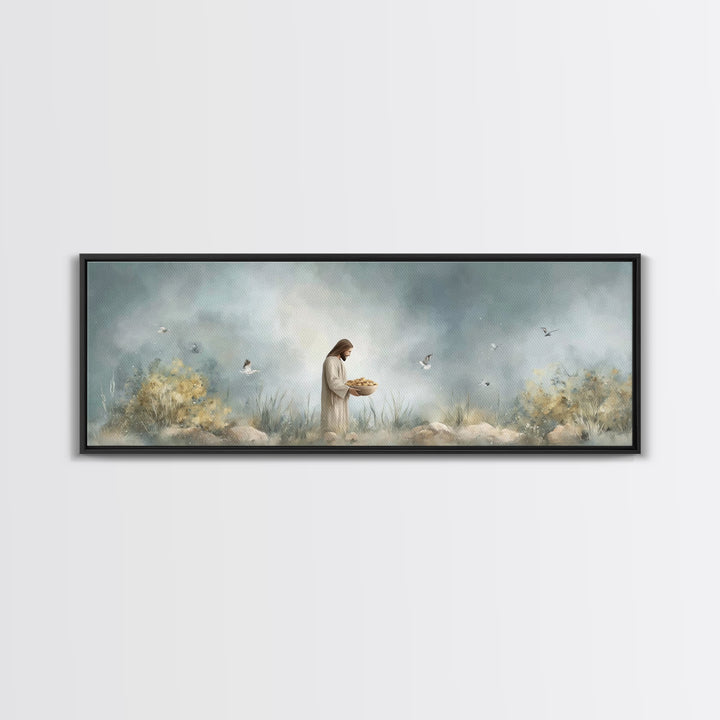 Gift Of Abundance – Framed Canvas Print – Christian Art Canvas – Panoramic Frame – Christian Wall Art – Jesus Painting – Christian Art