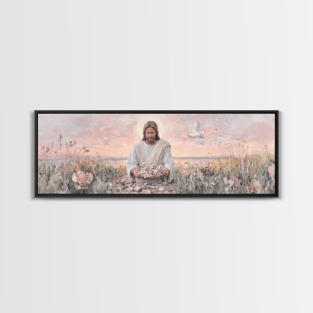 Morning Of Mercy, Framed Canvas Print, Christian Art, Jesus Painting, Panoramic Print, Christian Wall Art, Christian Art Canvas