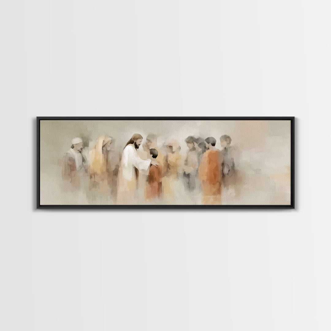 Compassionate Guide | Framed Canvas Print | Christian Wall Art | Christian Art Canvas | Panoramic Print | Jesus Painting | Christian Decor