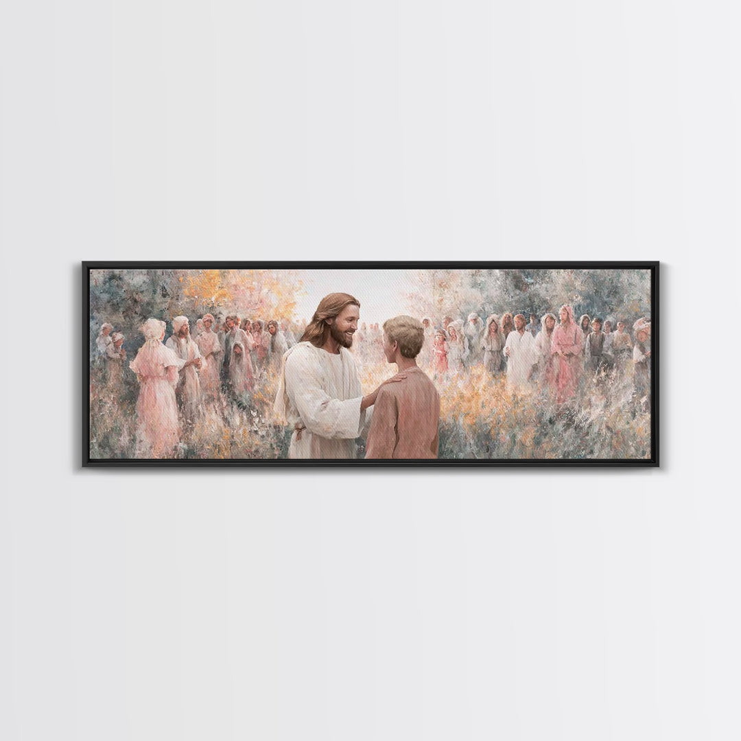 Fields Of Mercy – Framed Canvas Print – Christian Wall Art – Jesus Painting – Panoramic Art – Christian Art Canvas – Christian Decor