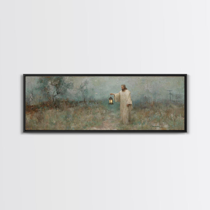 Dawn Of Peace – Framed Canvas Print – Christian Art – Jesus Painting – Panoramic Art – Christian Canvas – Vintage Christian Art