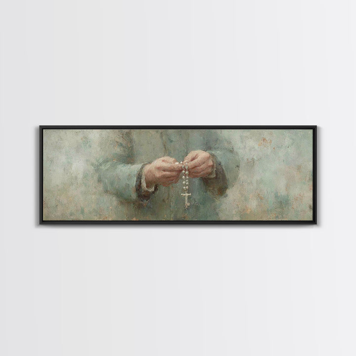 Grace In Stillness – Framed Canvas Print – Christian Wall Art – Christian Art Canvas – Panoramic Painting – Christian Art – Jesus Painting