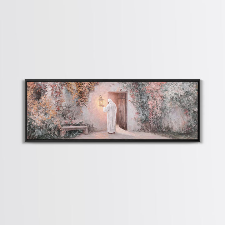 Olive Grove Mercy | Framed Canvas Print | Christian Art | Jesus Painting | Panoramic Art | Christian Decor | Christian Gift | Large Christi