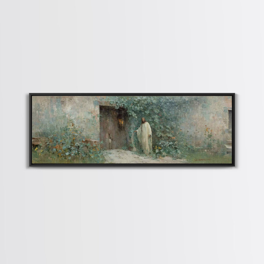 Doorway Of Grace – Framed Canvas Print – Christian Art – Jesus Painting – Panoramic Art – Christian Decor – Christian Gift – Large Christia