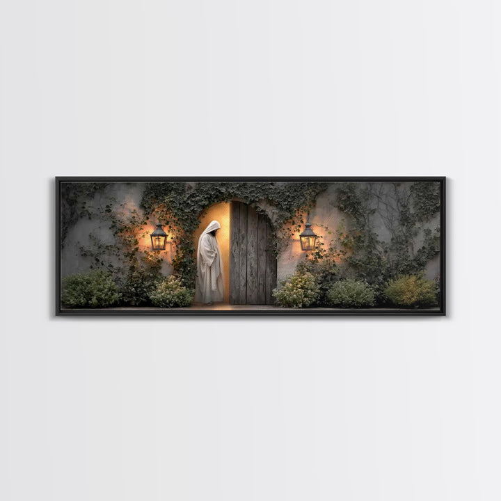 Vine-Covered Calling | Framed Canvas Print | Christian Art | Jesus Painting | Panoramic Art | Christian Decor | Christian Gift | Large Chri