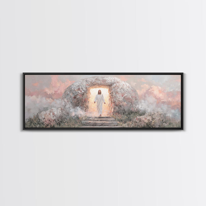 Gate Of Glory | Framed Canvas Print | Panoramic Art | Christian Paintings | Christian Art Canvas | Jesus Art Print | Christmas Wall Art