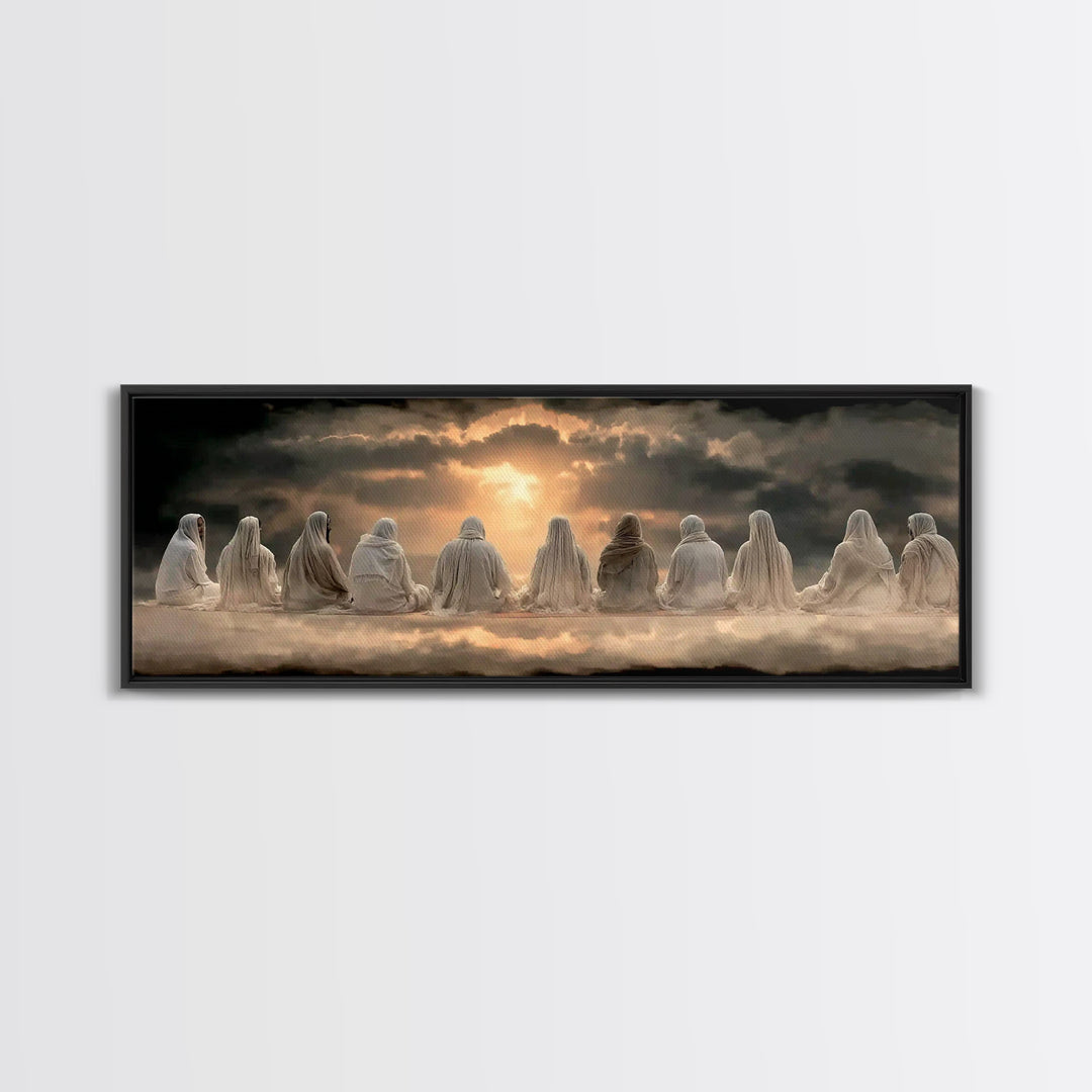 Sacred Dawn, Framed Canvas Print, Panoramic Art, Christian Christmas Art, Christian Art Canvas, Jesus Painting, Christian Wall Art