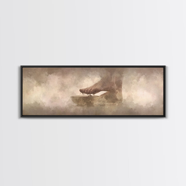 Sacrifice And Bloom, Framed Canvas Print, Christian Wall Art, Christian Art Canvas, Panoramic Wall Art, Christian Painting, Christian Art
