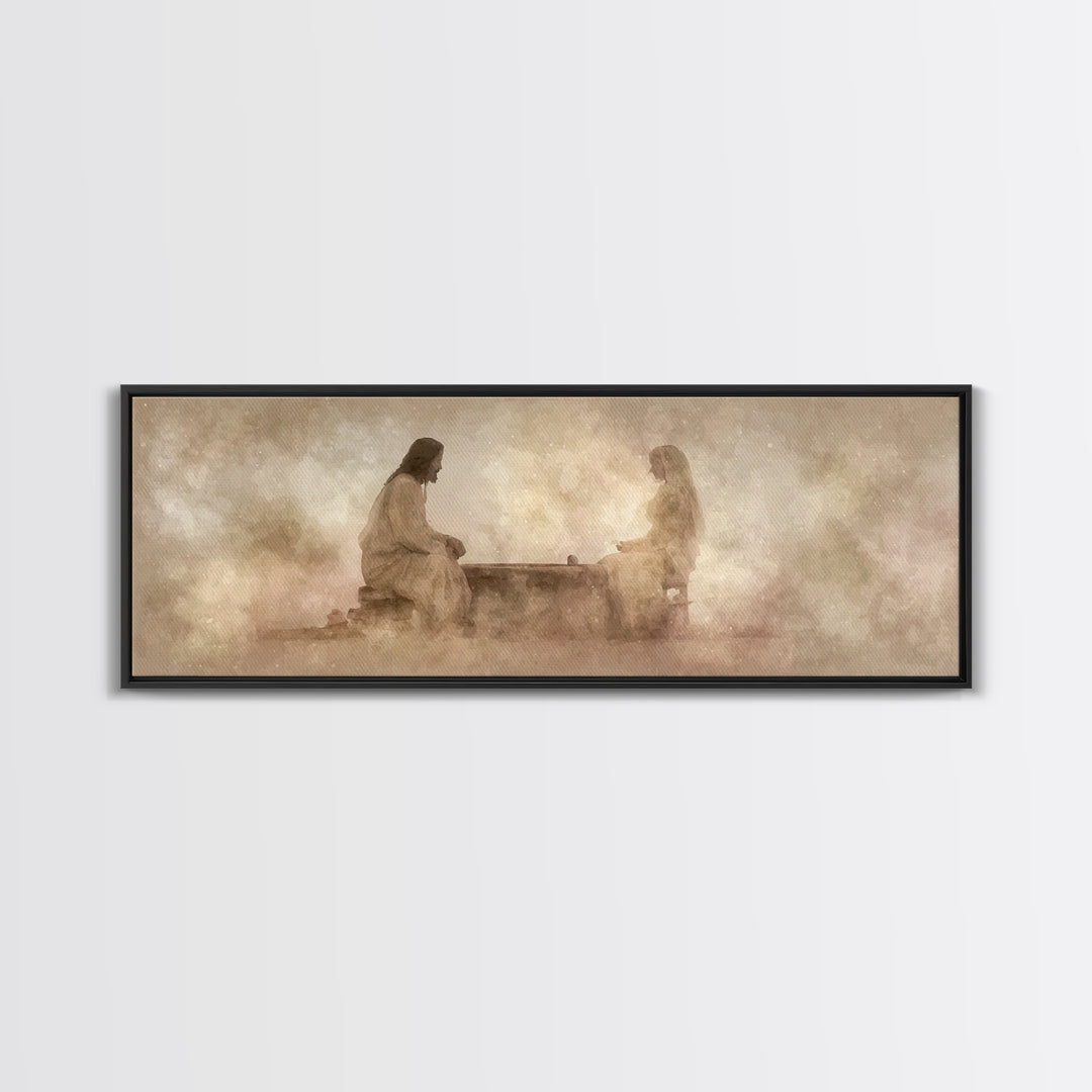 Well Of Mercy – Framed Canvas Print – Panoramic Painting – Christian Art Canvas – Jesus Painting – Christian Wall Art – Christian Art Work