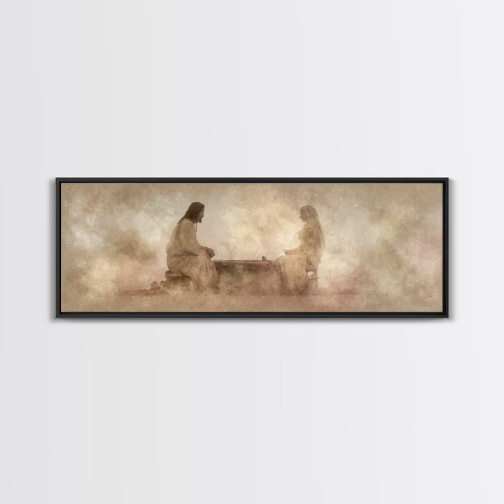 Well Of Mercy – Framed Canvas Print – Panoramic Painting – Christian Art Canvas – Jesus Painting – Christian Wall Art – Christian Art Work