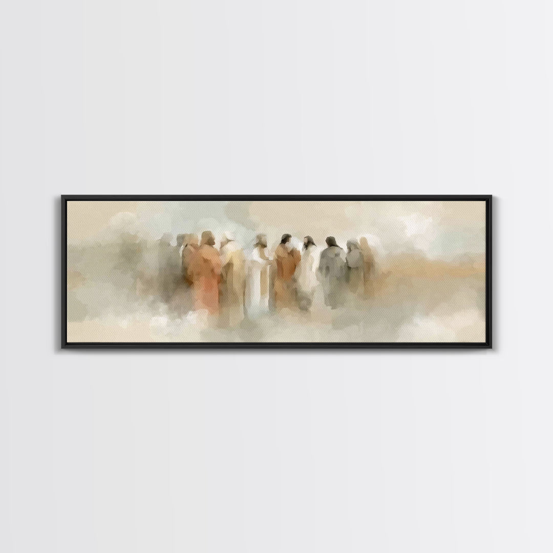Clouds of Majesty | Framed Canvas Print | Christian Wall Art | Jesus Painting | Panoramic Wall Art | Christian Art Canvas | Vintage Christi