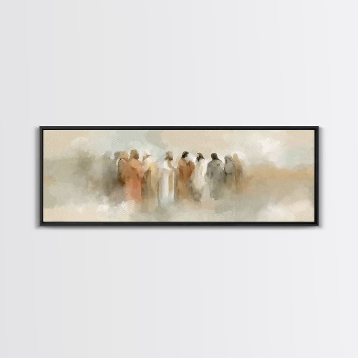 Clouds of Majesty | Framed Canvas Print | Christian Wall Art | Jesus Painting | Panoramic Wall Art | Christian Art Canvas | Vintage Christi